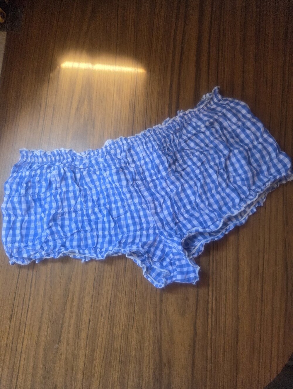 Blue Gingham Shorts